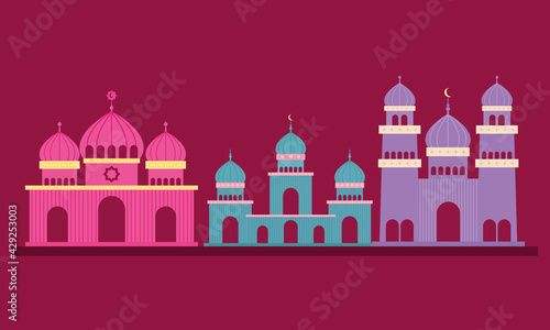 colorful islamic mosques