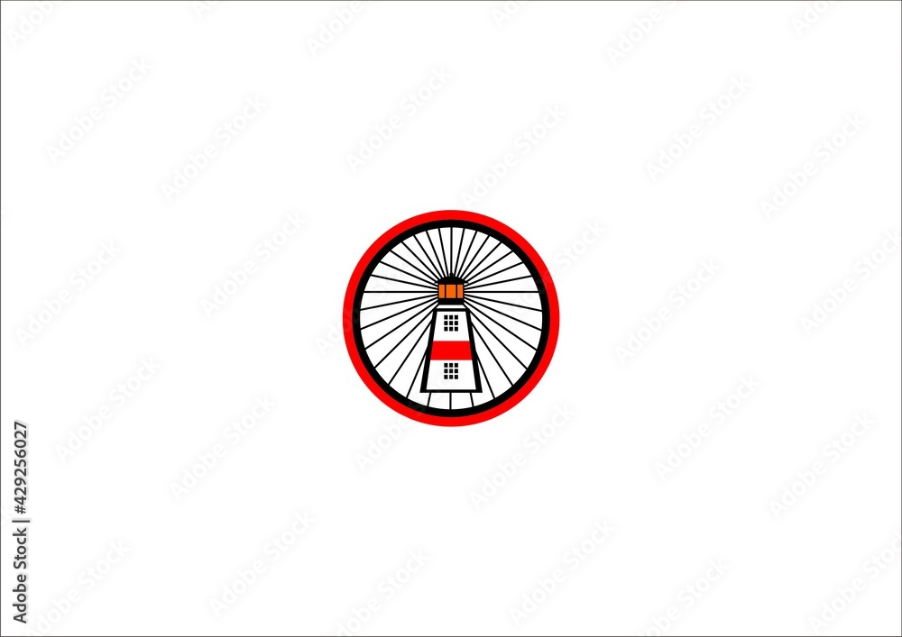 Lighthouse emblem icon logo