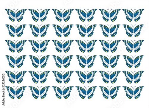 seamless pattern butterflies icon label sticker