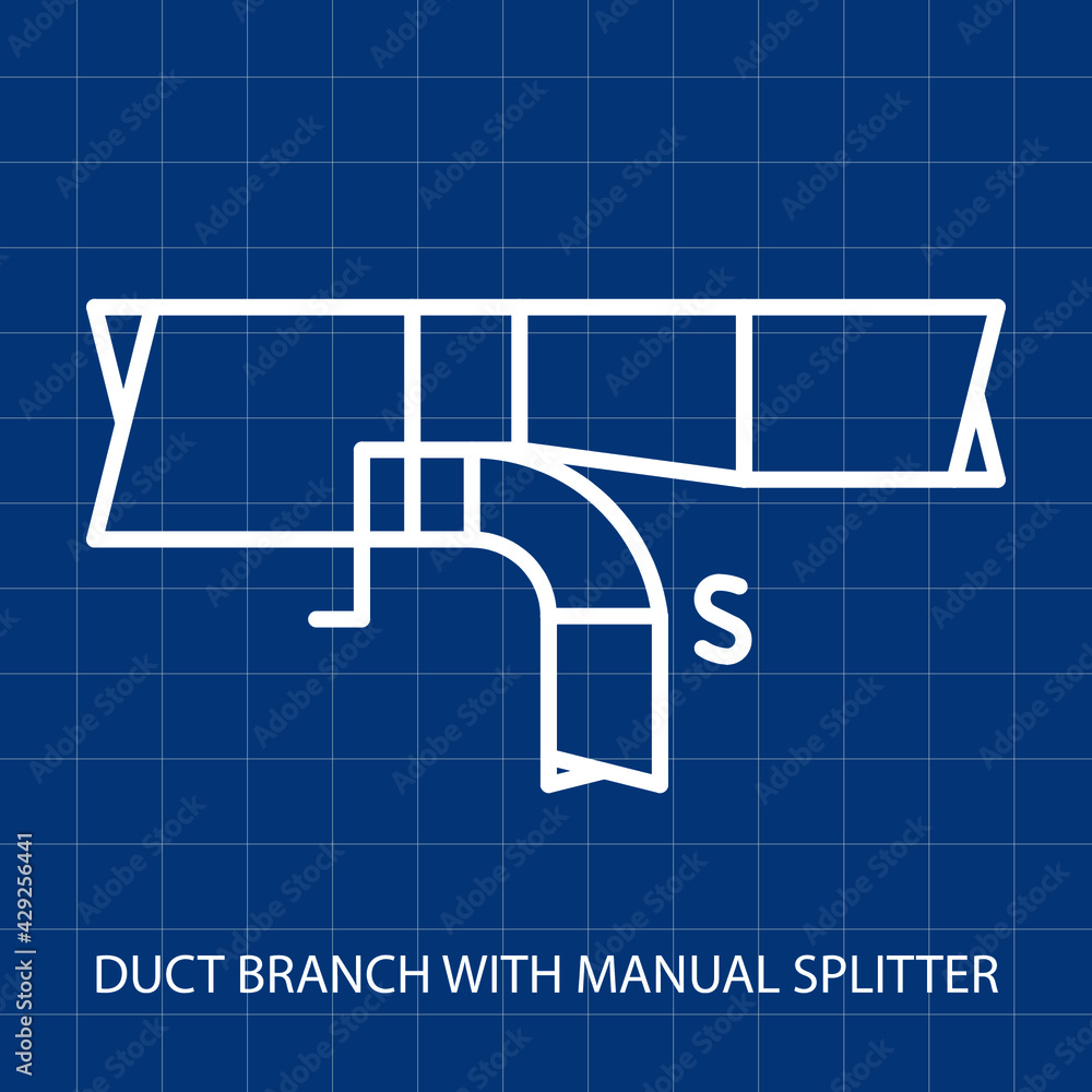 Symbol of Duct Branch with Manual Splitter Vector illustration symbol of Mechanical System Symbol of Duct Branch with Manual Splitter Vector illustration symbol of Mechanical System