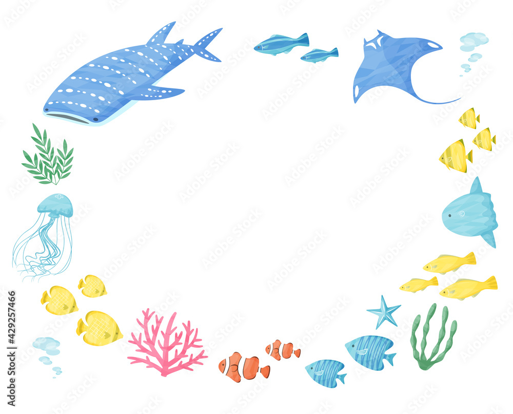 Obraz premium colorful illustration of sea creatures