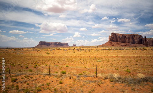 Breathtaking views of Oljato Monument Valley Arizona on a partly cloudy day