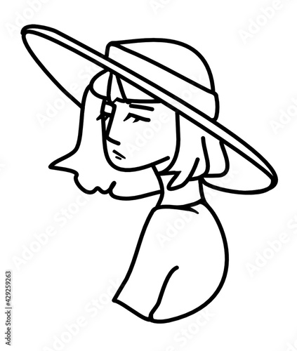 portrait of a girl with a hat