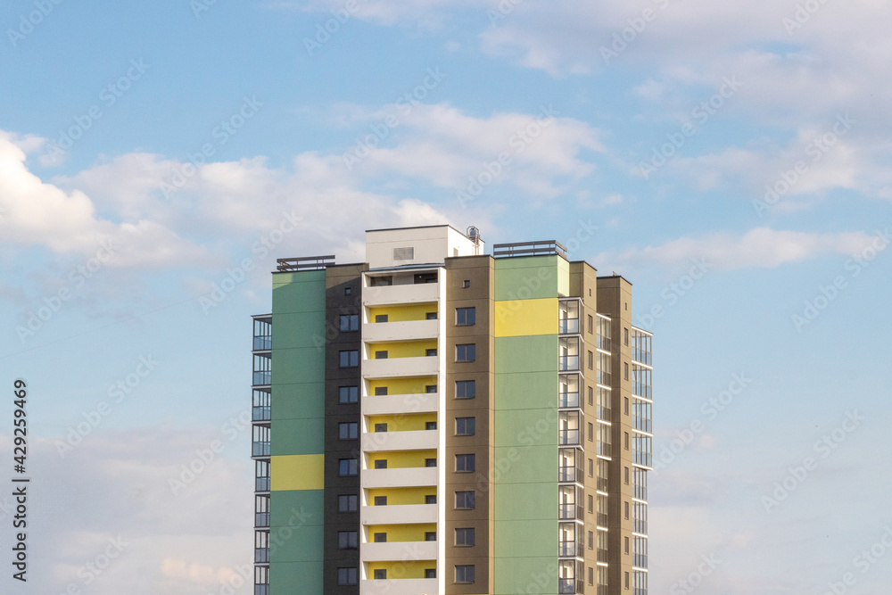 Modern single-entrance apartment building Modern single-entrance apartment building