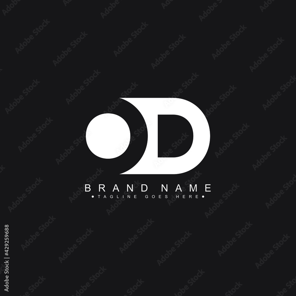 Fototapeta premium Initial Letter OD Logo - Minimal Vector Logo