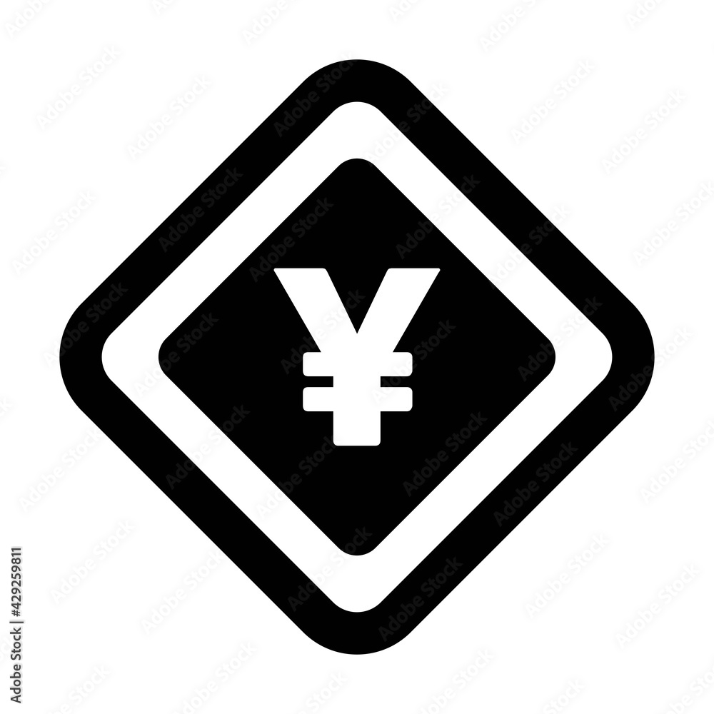 Currency Symbol icon vector Yen sign for business and finance in a flat color glyph pictogram illustration Currency Symbol icon vector Yen sign for business and finance in a flat color glyph pictogram illustration