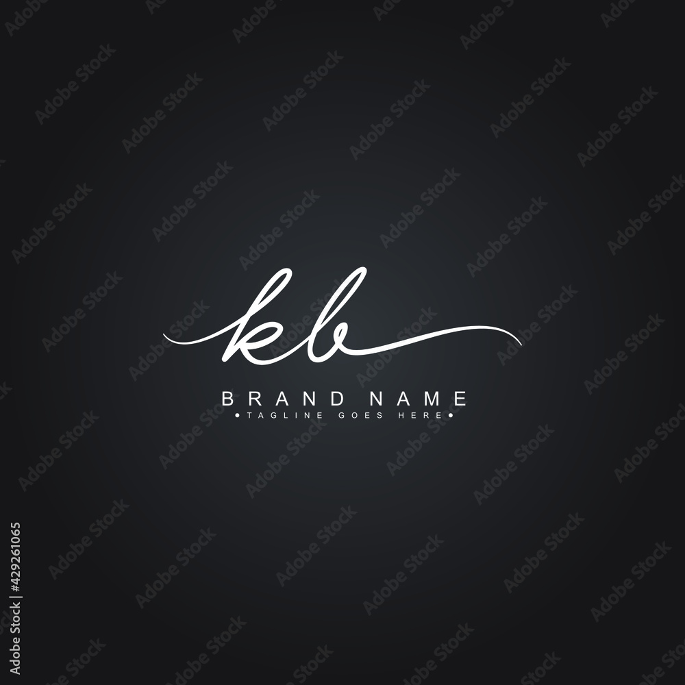 Initial Letter KB Logo - Handwritten Signature Logo Stock Vector ...