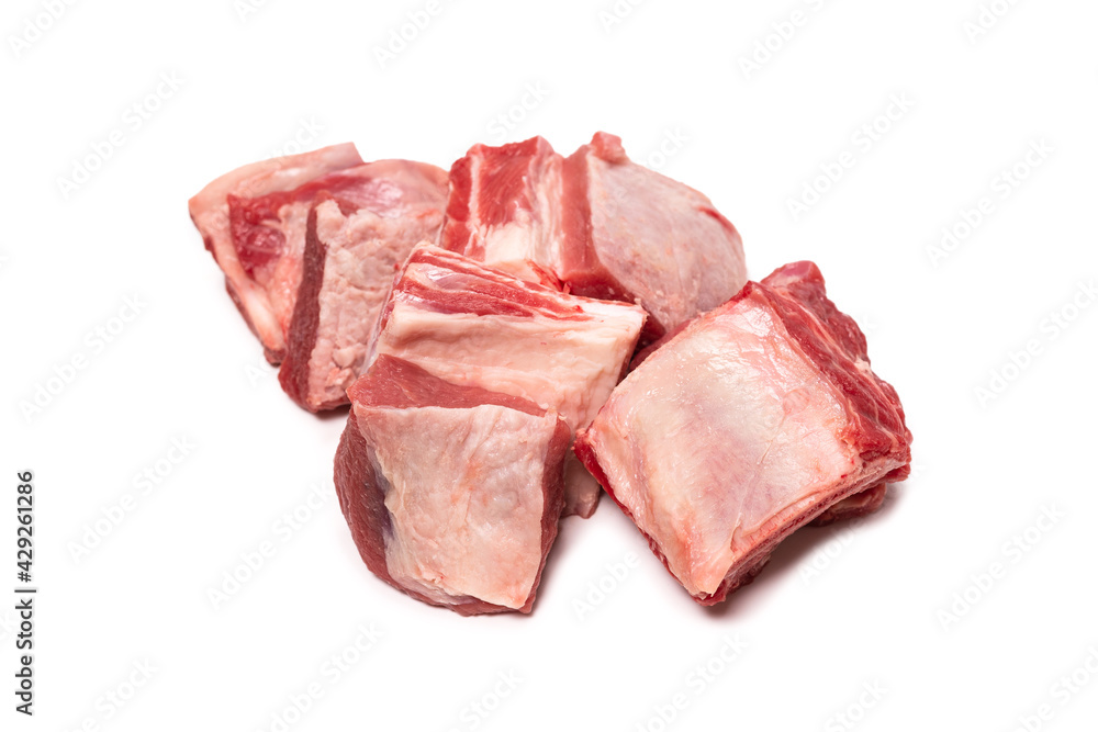 Raw beef ribs isolated on white background. Raw beef ribs isolated on white background.