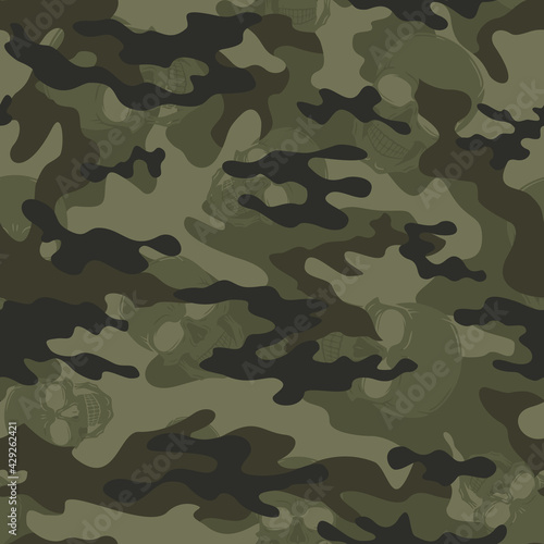  Green military camouflage texture, vector army texture.