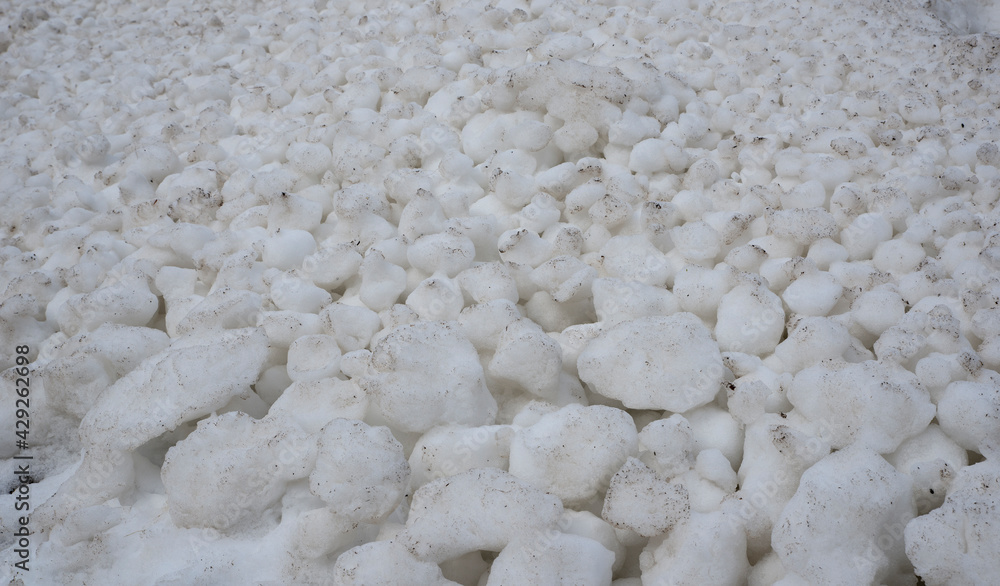 Natural snow covered with dust creating background Natural snow covered with dust creating background