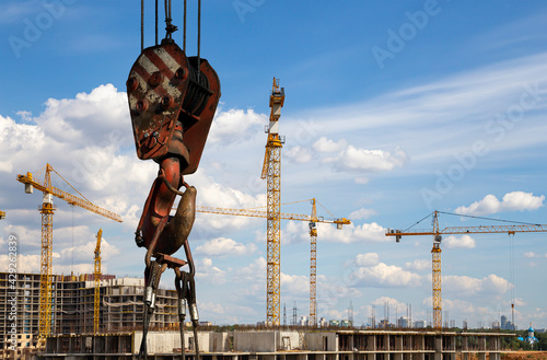 View of construction site, industrial image. Moscow, Russia © Владимир Журавлёв