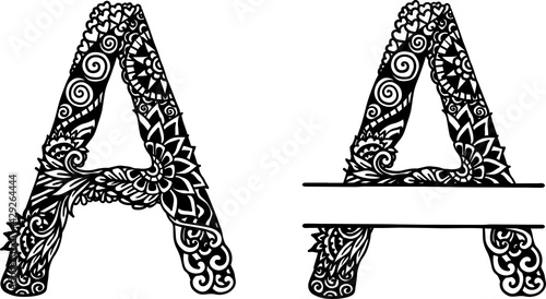 Hand drawn letter A for design element. Vector illustration