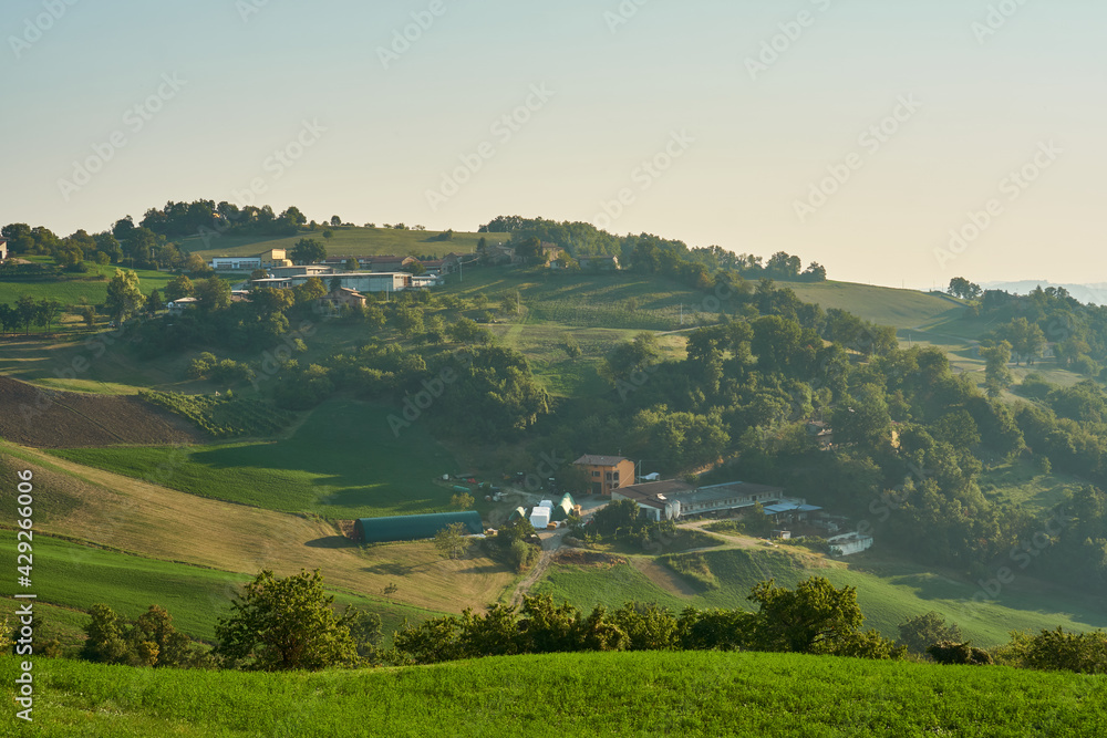 Italian farm on the hills in the province of Modena, Emilia-Romagna, Italy. 