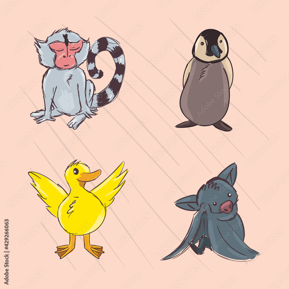 Fototapeta premium Animals icon collection