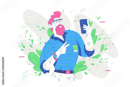 Well dressed and handsome grandpa