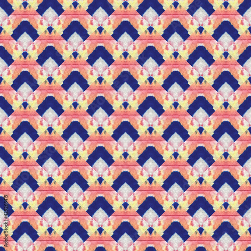 Japanese Watercolor Seamless Pattern. Tie-Dye, Wabi Sabi. Watercolor Brush Paint. Distressed Paint Brush Oriental Teal. Geometric Hand Painted Fashion Texture. Floral Geometric Male Winter Pattern.