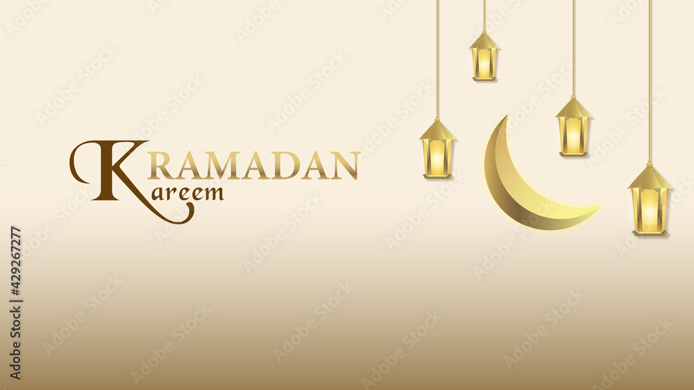 Fototapeta premium Gold ramadan and eid background banner template isolated vector