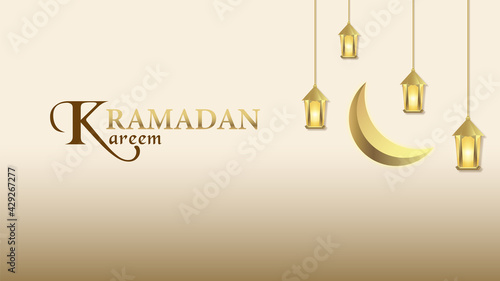 Gold ramadan and eid background banner template isolated vector