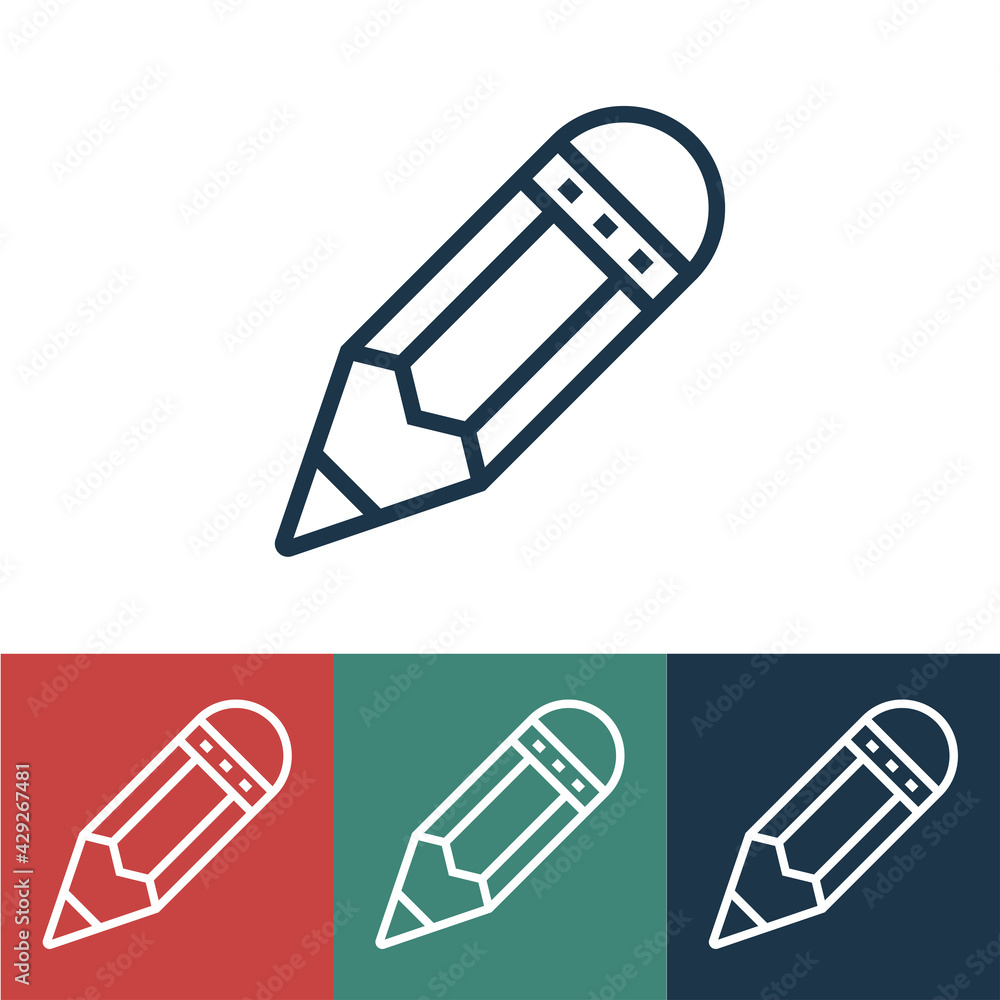 Linear vector icon with pencil Linear vector icon with pencil