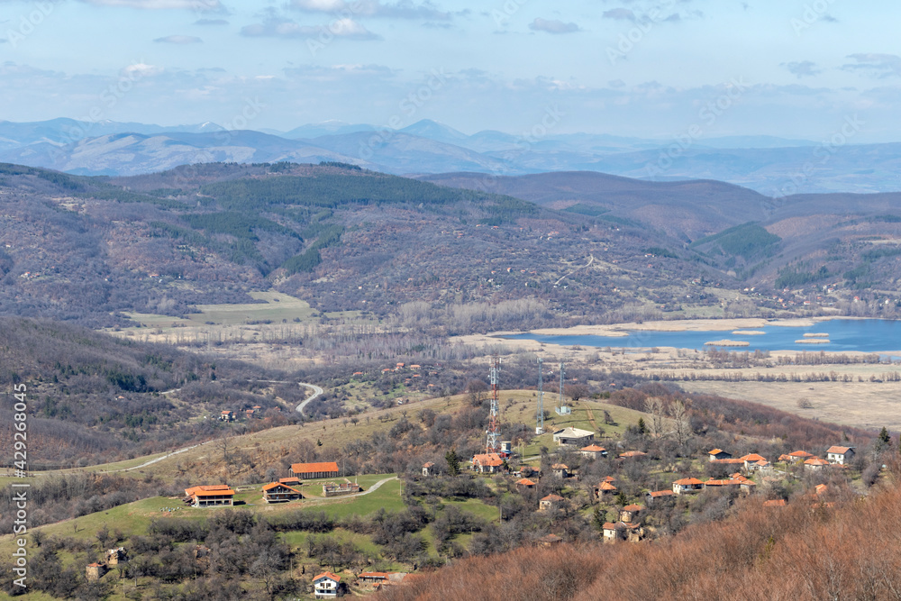 Aerial winter view of Konyavska mountain, Bulgaria