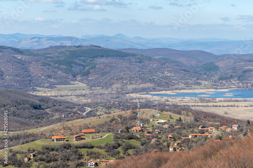 Aerial winter view of Konyavska mountain, Bulgaria