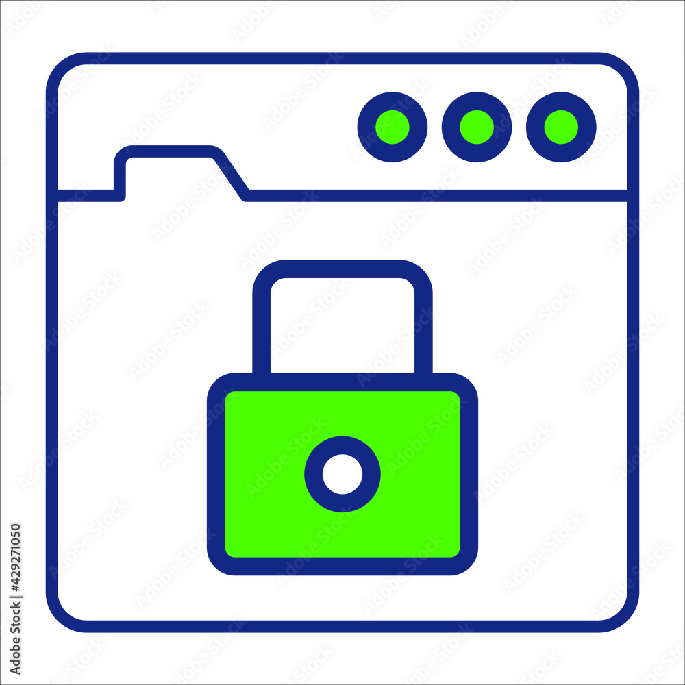 website security flat line icon modern illustration website security flat line icon modern illustration
