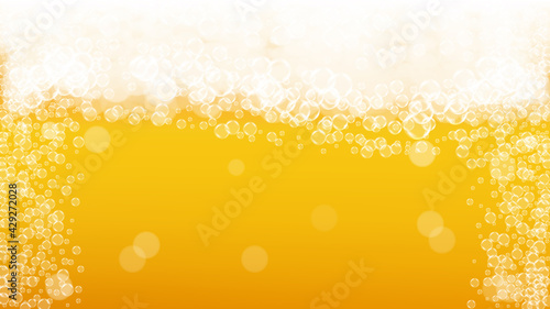 Beer background. Craft lager splash. Oktoberfest foam.