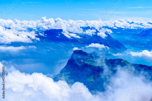 The Swiss Alps from the Pilatus Peak.