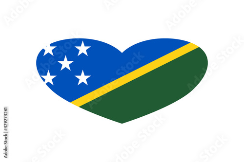 Free Download Solomon Islands flag in the heart shape. Isolated on a white background. - GFXLoad
