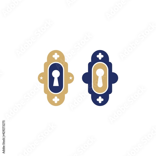 Simple key logo icon design vector template