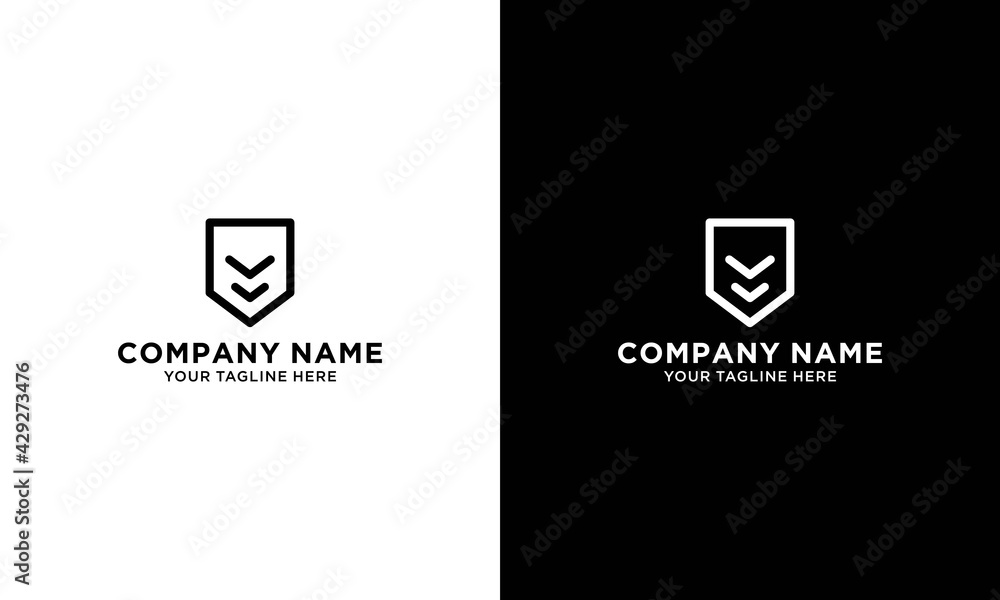 shield logo, modern thin line cut icon isolated on white background.