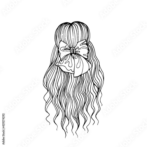 Hair style template. Hairstyle design. Vector illustration. Hair colorful background isolated on white.