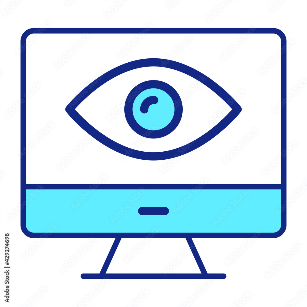 display vision flat line icon modern illustration display vision flat line icon modern illustration