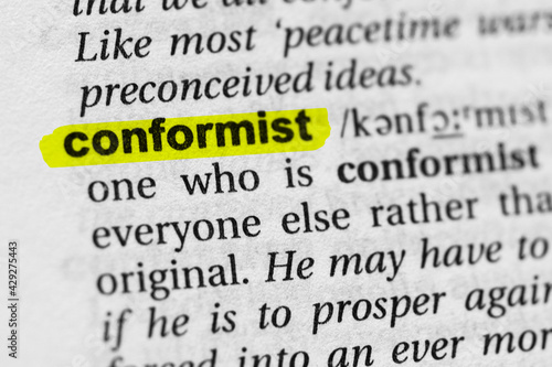 Bilde på lerret Highlighted word conformist concept and meaning.