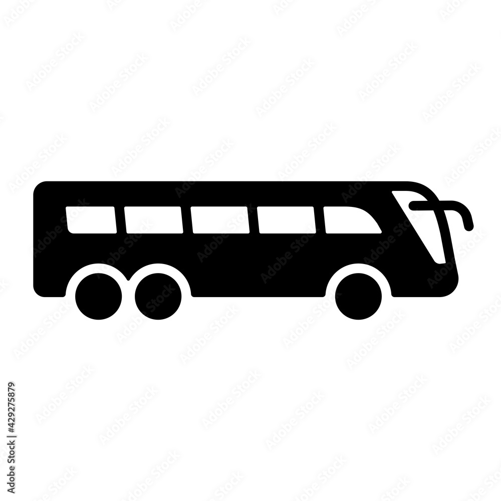 Travel bus flat vector glyph icon isolated Travel bus flat vector glyph icon isolated