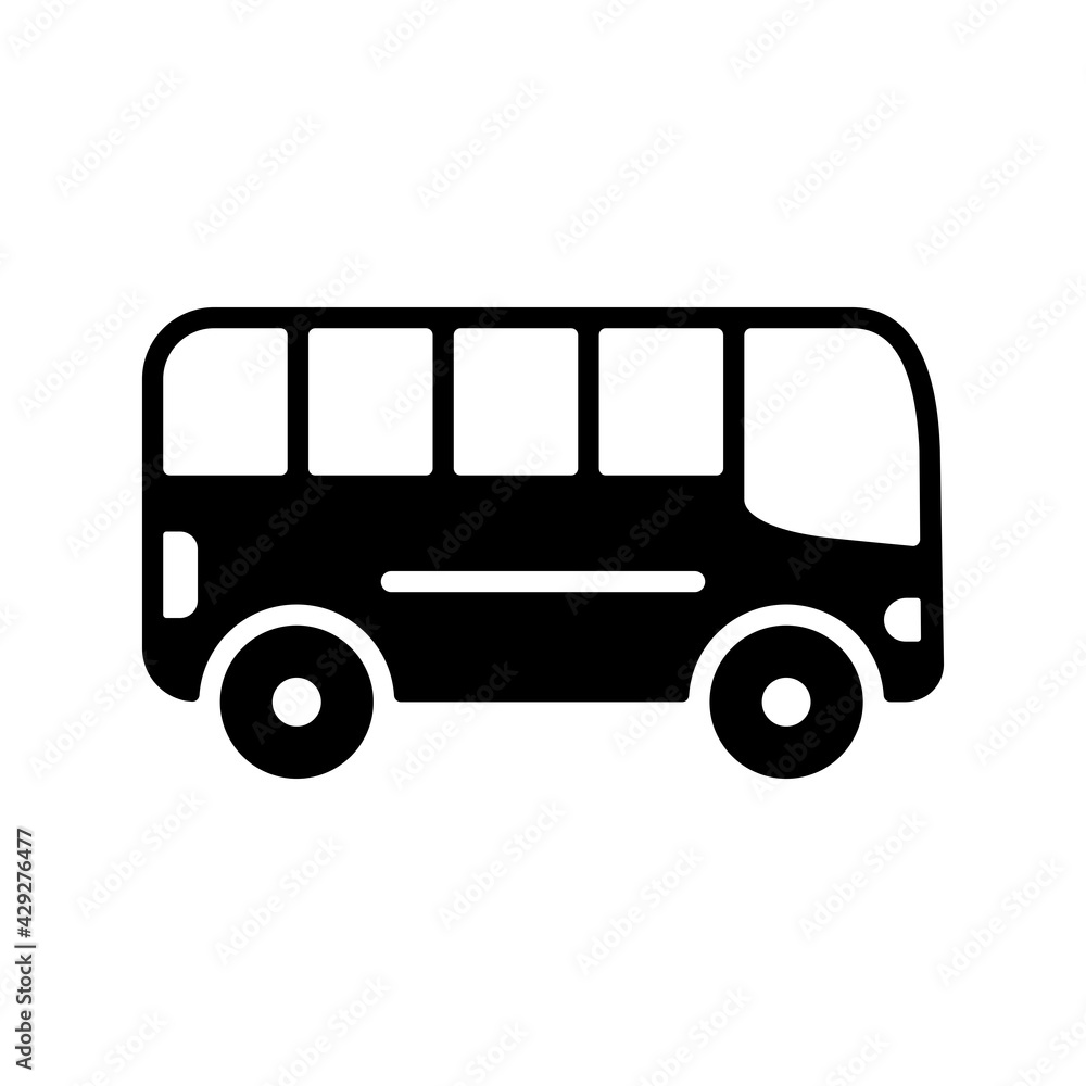 City bus flat vector glyph icon isolated