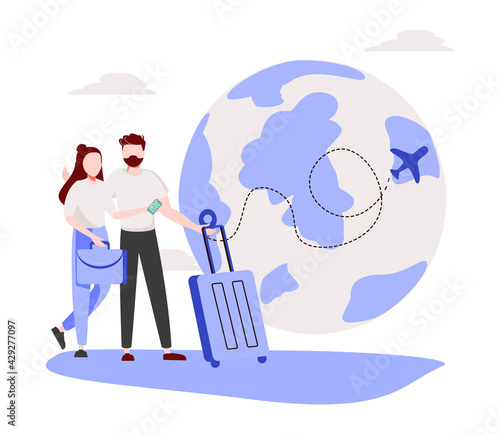 Population mobility, human migration metaphors. Emigration, immigration, people resettlement. Country borders legal and illegal crossing abstract concept vector illustration