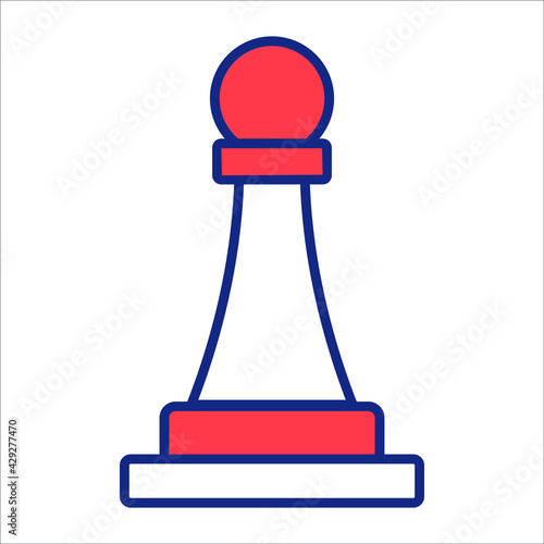 strategy flat line icon modern illustration