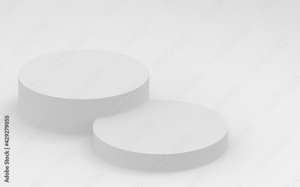 3d gray white bright cylinder podium minimal studio background. Abstract 3d geometric shape object illustration render. 3d gray white bright cylinder podium minimal studio background. Abstract 3d geometric shape object illustration render.