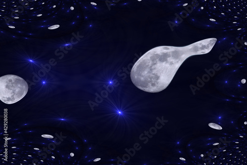 fullmoon in front of a fantas star backround
