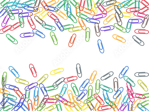 Stationary paperclips isolated on white background