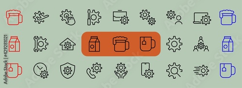 A simple set of settings and options related to Vector Line Icons. Contains icons such as set time, business, phone, and more. Editable Stroke.. 480x480