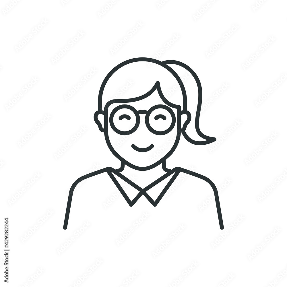 Man wearing glasses icon line style isolated on white background. Vector illustration Man wearing glasses icon line style isolated on white background. Vector illustration