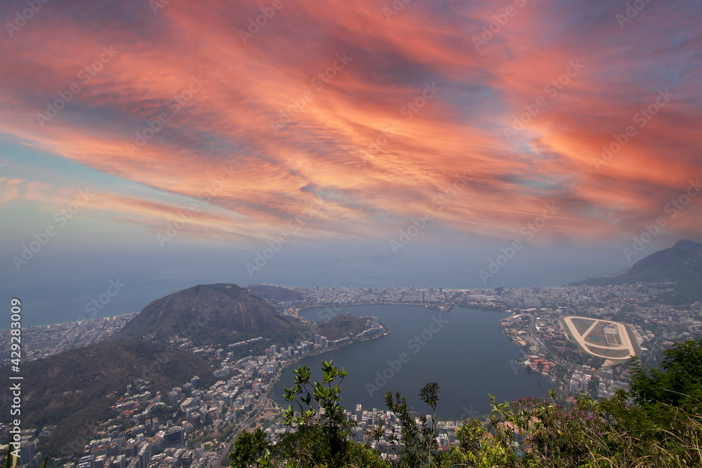Panoramic aerial view of the city of Rio de Janeiro Brazil