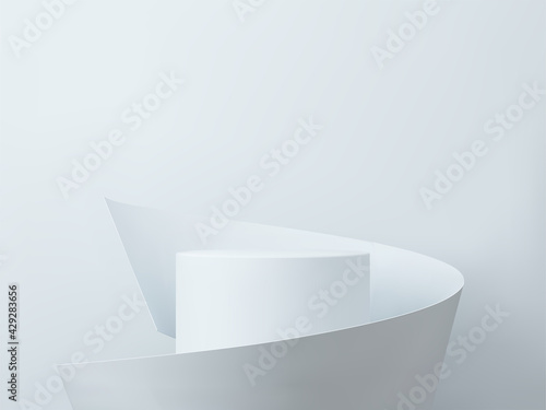 3D rendered podium for your product showcase. Blank Vector 3d illustration. 