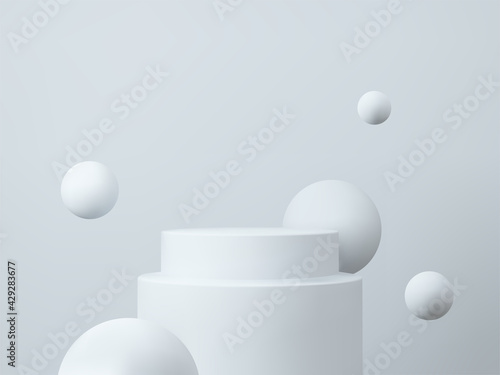 3D rendered podium for your product showcase. Blank Vector 3d illustration. 