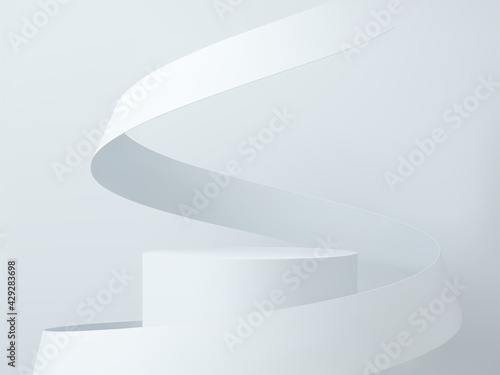 3D rendered podium for your product showcase. Blank Vector 3d illustration. 