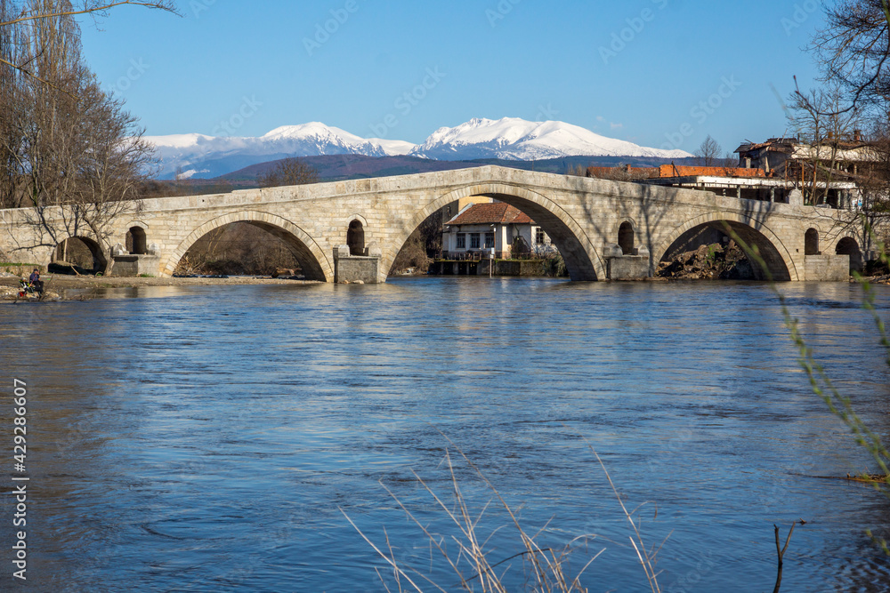 Kadin bridge over the Struma River at Nevestino, Bulgaria