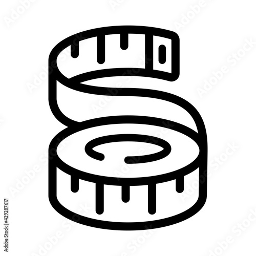 Measuring tape outline icon illustration on white background