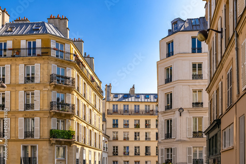 Paris, beautiful building, boulevard Beaumarchais in the 11e district 